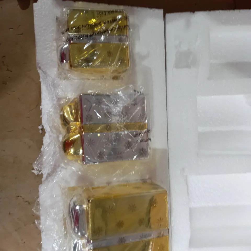 Santa Express Pre-Lit Set of 3 Glass Presents
