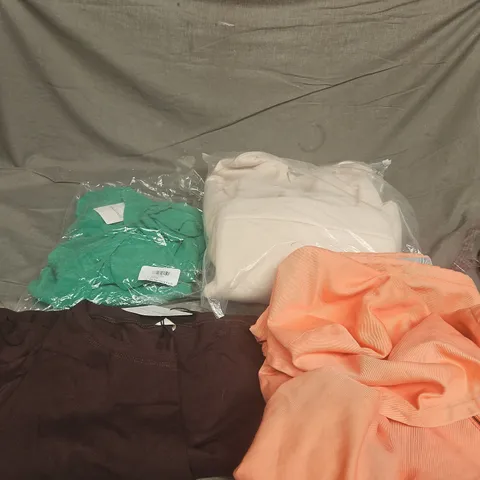 APPROXIMATELY 20 ASSORTED CLOTHING PRODUCTS IN VARIOUS STYLES & SIZES TO INCLUDE PANTS, T-SHIRTS, DRESSES ETC