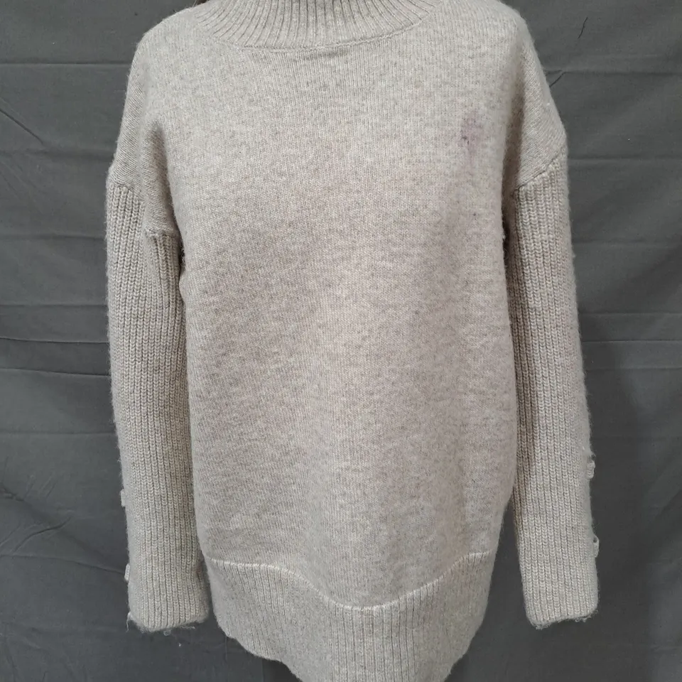 RIVER ISLAND TURTLE NECK JUMPER IN CREAM SIZE XS