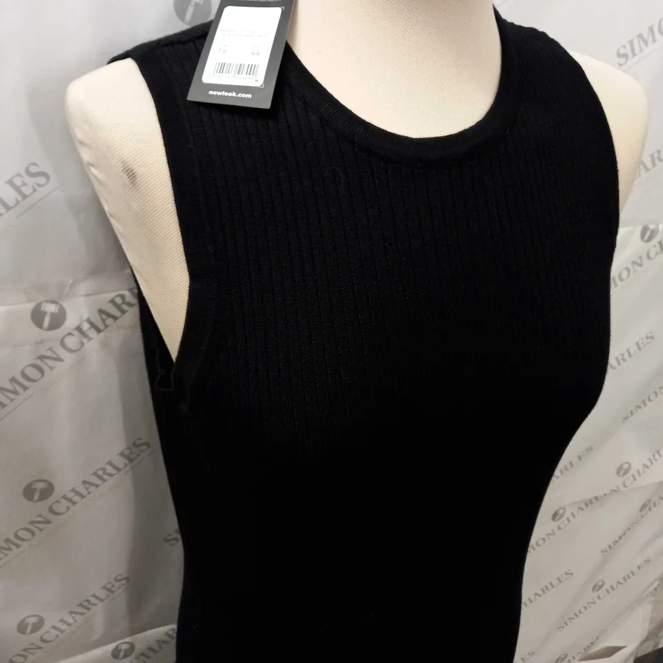 NEWLOOK SLEEVELESS MAXI DRESS IN BLACK - UK 16