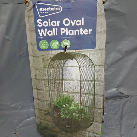 BOXED GARDEN SOLAR OVAL WALL PLANTER