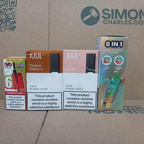 APPROXIAMTELY 15 ASSORTED VAPING PRODUCTS TO INCLUDE JUUL, IVG, ETC - COLLECTION ONLY