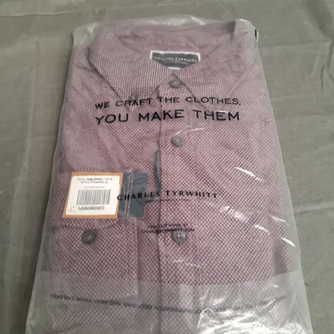 CHARLES TYRWHITT PURPLE BUTTONED SHIRT SIZE L