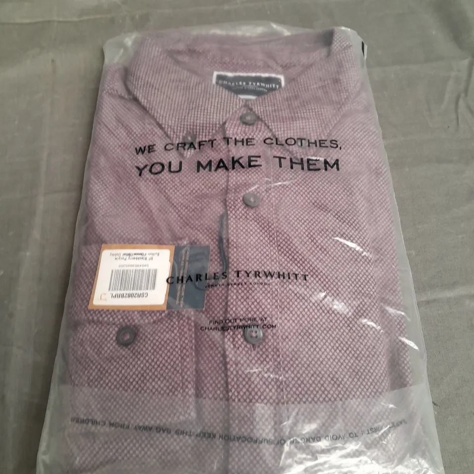 CHARLES TYRWHITT PURPLE BUTTONED SHIRT SIZE L