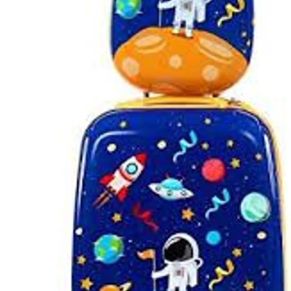 BOXED CHILDREN'S LUGGAGE ASTRONAUT TRAVEL SUITCASE CHILDREN'S SUITCASE SET WITH BACKPACK BLUE