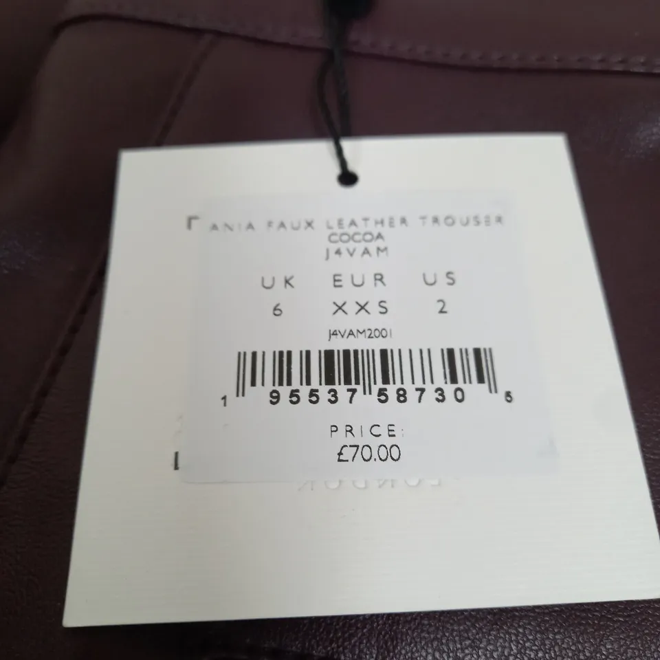 ANIA FAUX LEATHER TROUSERS SIZE 6