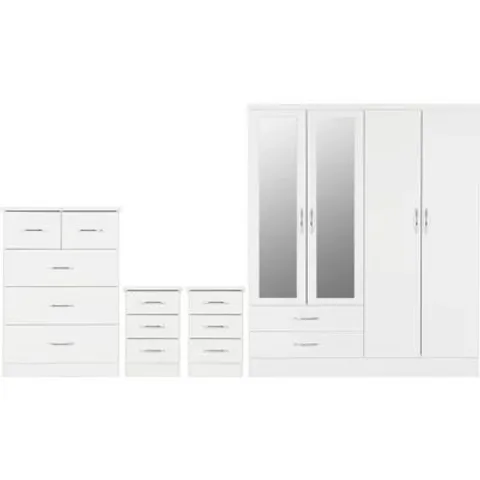 BOXED CASCIO 4 PIECE BEDROOM SET (7 BOXES)