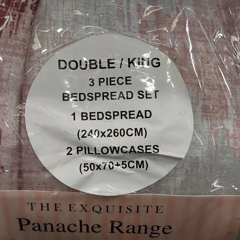BAGGED DURE POLYESTER FLORAL BEDSPREAD WITH PILLOWCASES SET (1 ITEM)