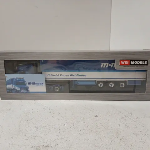BOXED WSI MODELS MCMULLAN VLASTUIN TORPEDO 6X2 TAG AXLE + REEFER TRAILER - 3 AXLE MODEL