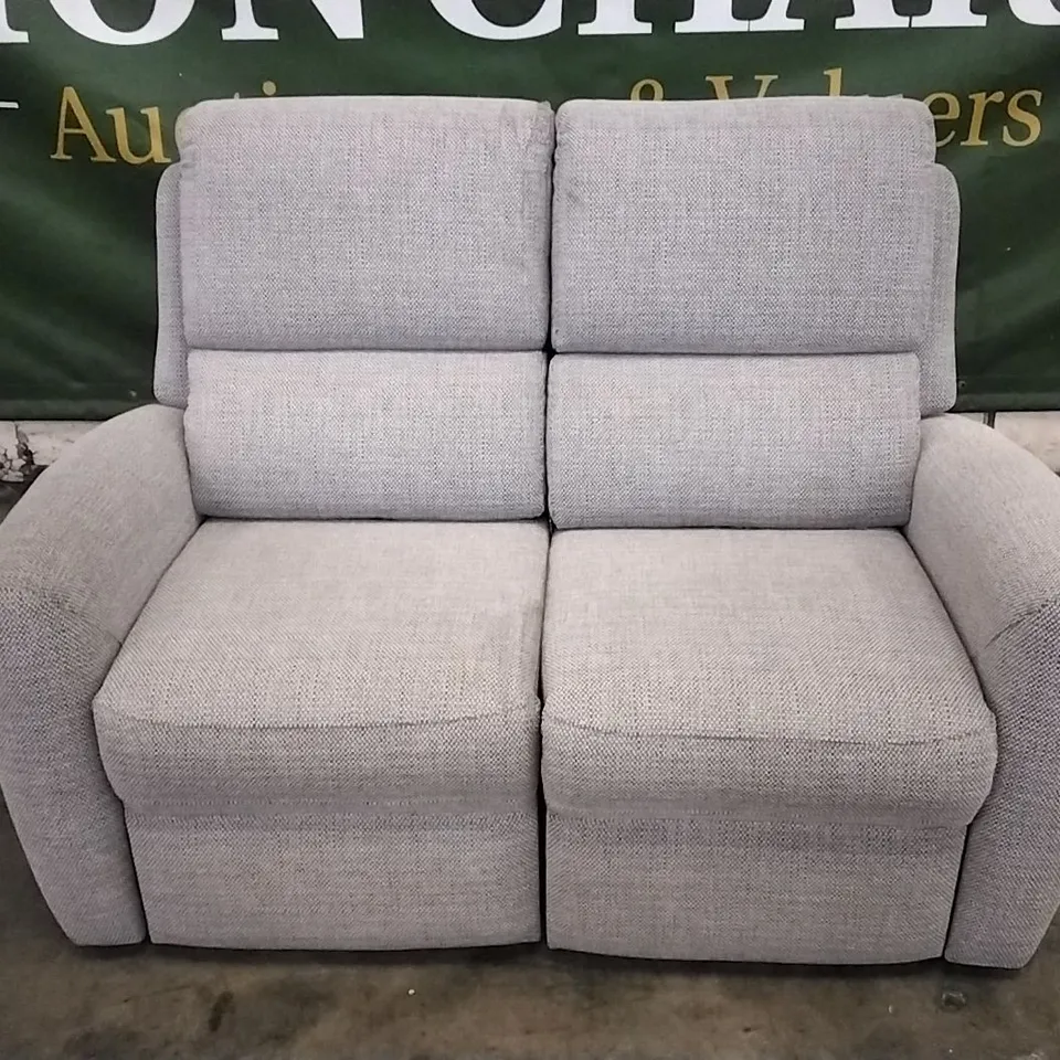 QUALITY BRITISH DESIGNED & MANUFACTURED G PLAN HAMILTON 2 SEATER POWER RECLINER LAGOON SLATE FABRIC SOFA