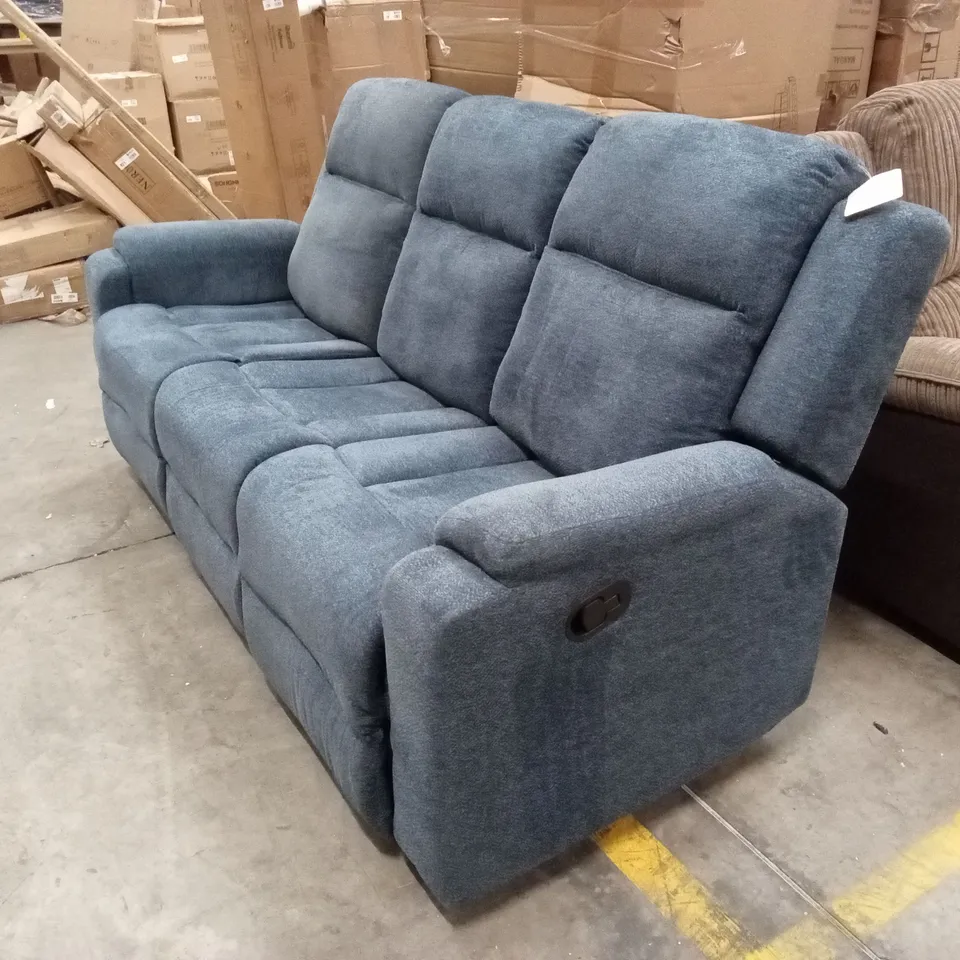 DESIGNER 3 SEATER FABRIC MANUAL RECLINER SOFA 