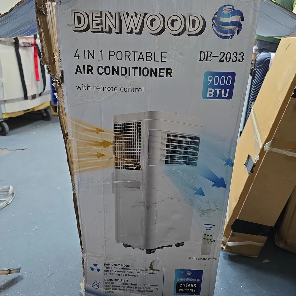 DENWOOD 4-IN-1 PORTABLE AIR CONDITIONER DE-2033, 9000 BTU – BOXED