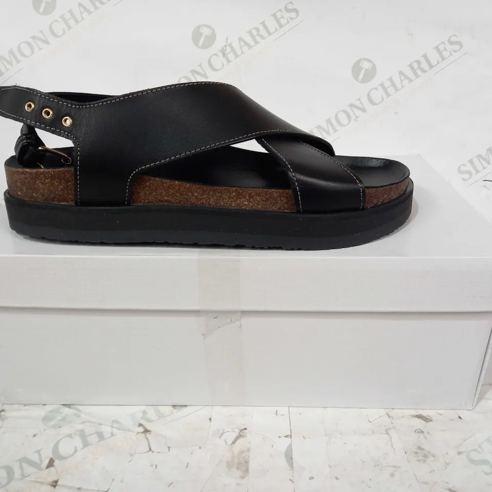 BOXED PAIR OF SHOES & OTHER STORIES OPEN TOE SANDALS IN BLACK EU SIZE 40