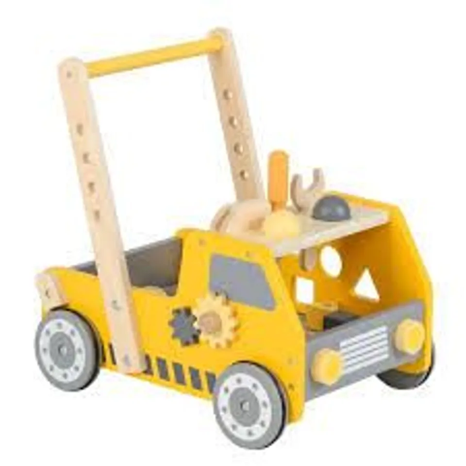 BOXED COSTWAY TODDLER PUSH WALKER WITH ADJUSTABLE SPEED AND BOTTOM STORAGE - YELLOW