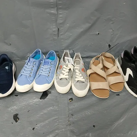 APPROXIMATELY 12 ASSORTED UNBOXED PAIRS OF SHOES IN VARIOUS STYLES AND SIZES - COLLECTION ONLY