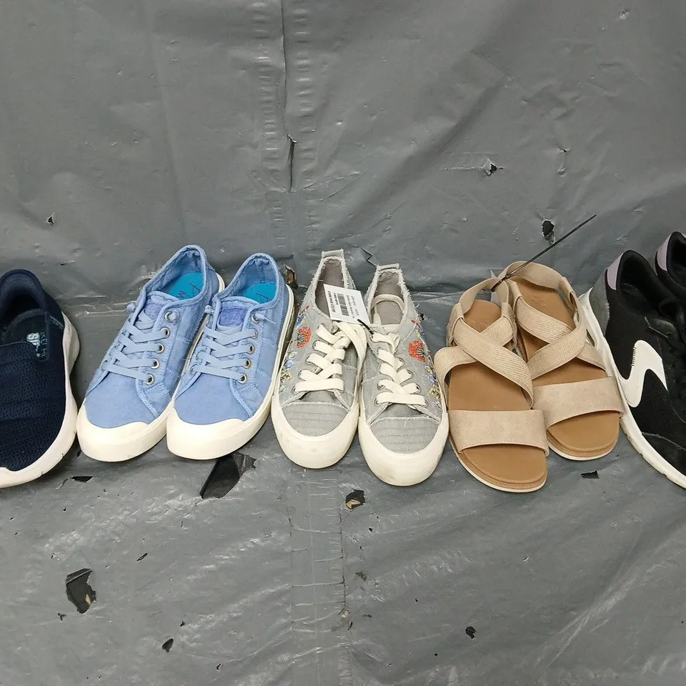 APPROXIMATELY 12 ASSORTED UNBOXED PAIRS OF SHOES IN VARIOUS STYLES AND SIZES - COLLECTION ONLY 