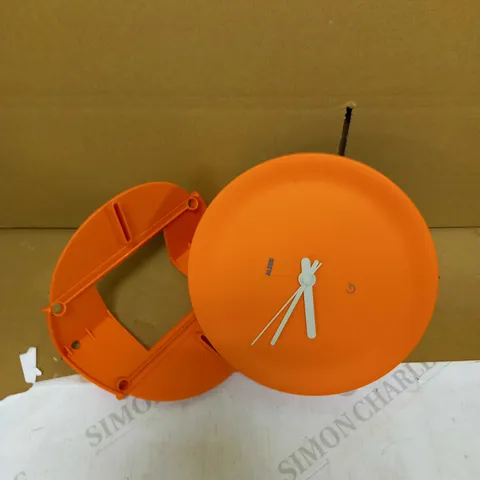 ALESSI ORA THERMOPLASTIC RESIN CORNER MOUNTED CLOCK - ORANGE