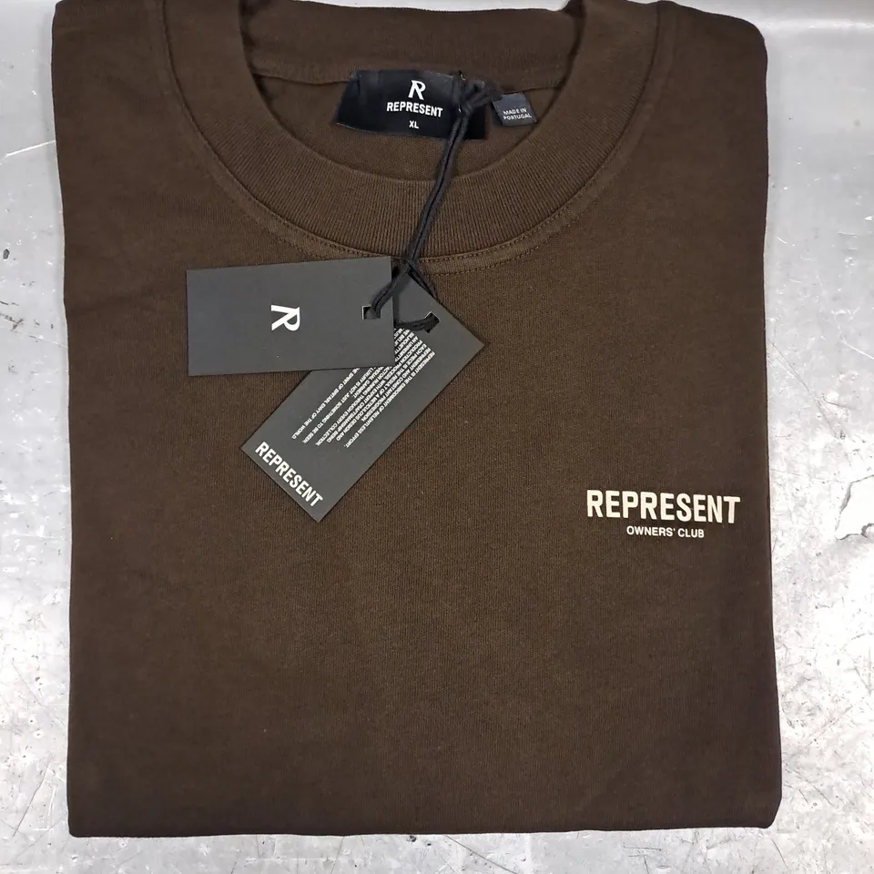 REPRESENT OWNER'S CLUB T-SHIRT IN BROWN SIZE XL