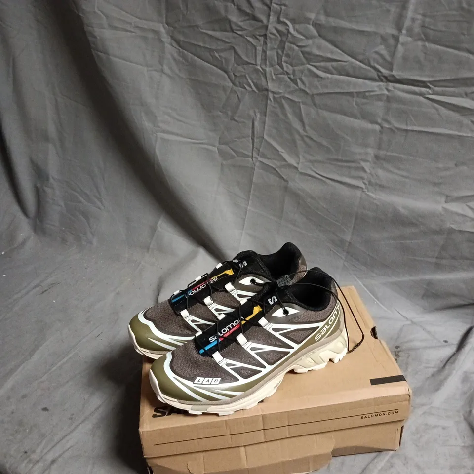 SALOMON XT-6 RECUT TRAIL RUNNING SHOES – WREN/KANGAROO/VANILLA ICE – UK 5 (EU 38)