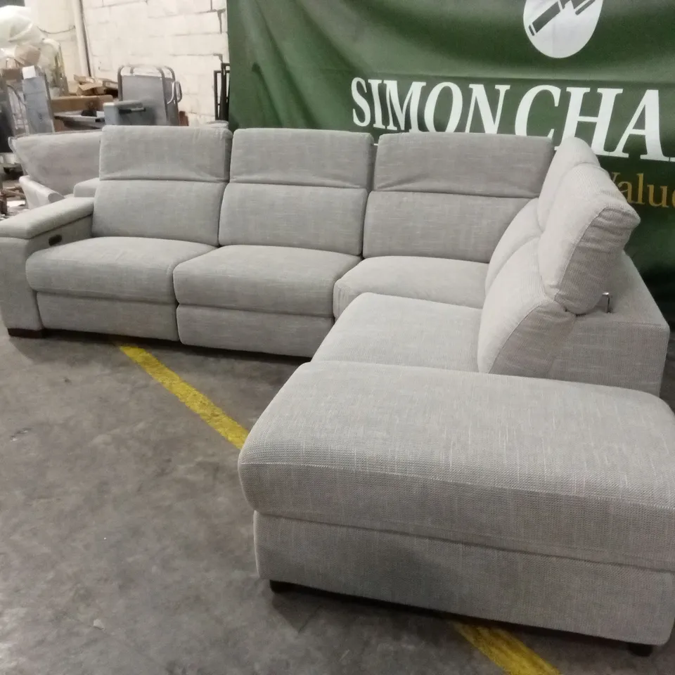 DETROIT FABRIC RIGHT HAND POWER RECLINER CORNER GROUP SOFA WITH CHARGING PORTS AND STORAGE RRP £1999