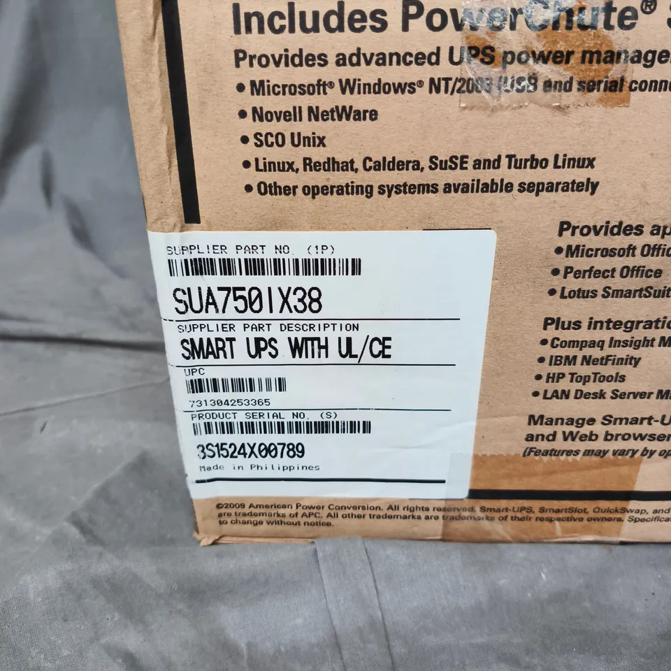 APC SMART-UPS 750 POWER SUPPLY BOXED