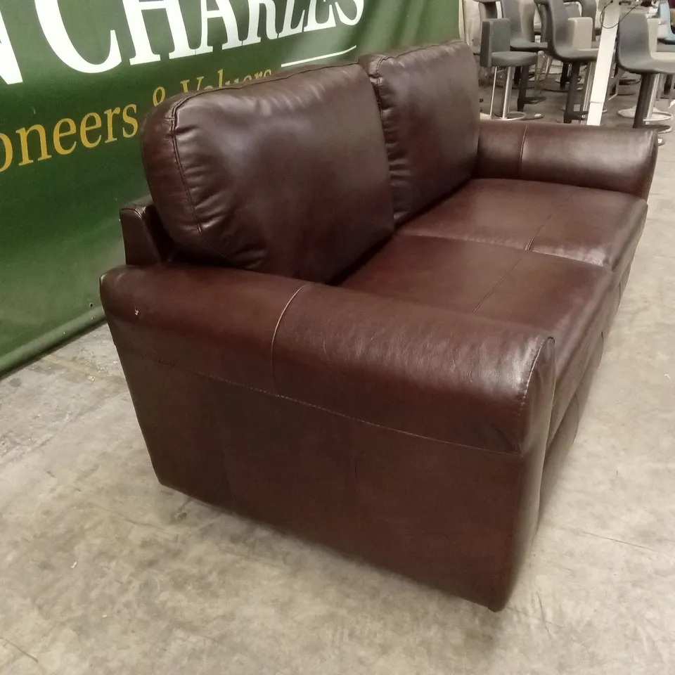 BAILEY ITALIAN LEATHER 3 SEATER SOFA - CHOCOLATE RRP £799