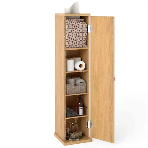 BOXED COSTWAY NATURAL TOILET TISSUE STORAGE TOWER