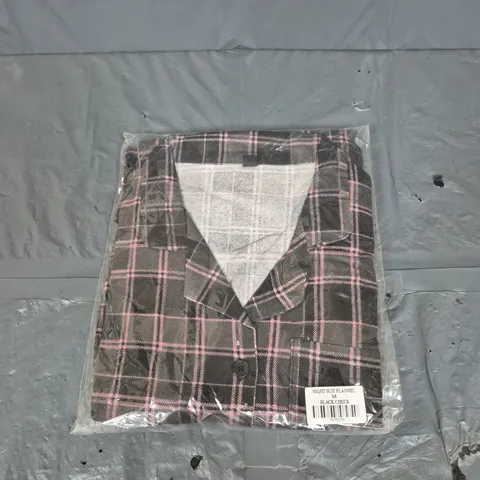 BOX OF APPROXIMATELY 30 NIGHT SUIT FLANNELS IN BLACK CHECK - SIZE MAY VARY - COLLECTION ONLY