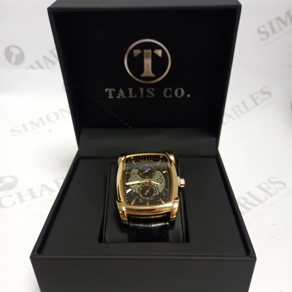 MENS TALIS CO WATCH – MOON PHASE MOVEMENT – SUB DIAL – GENUINE LEATHER STRAP