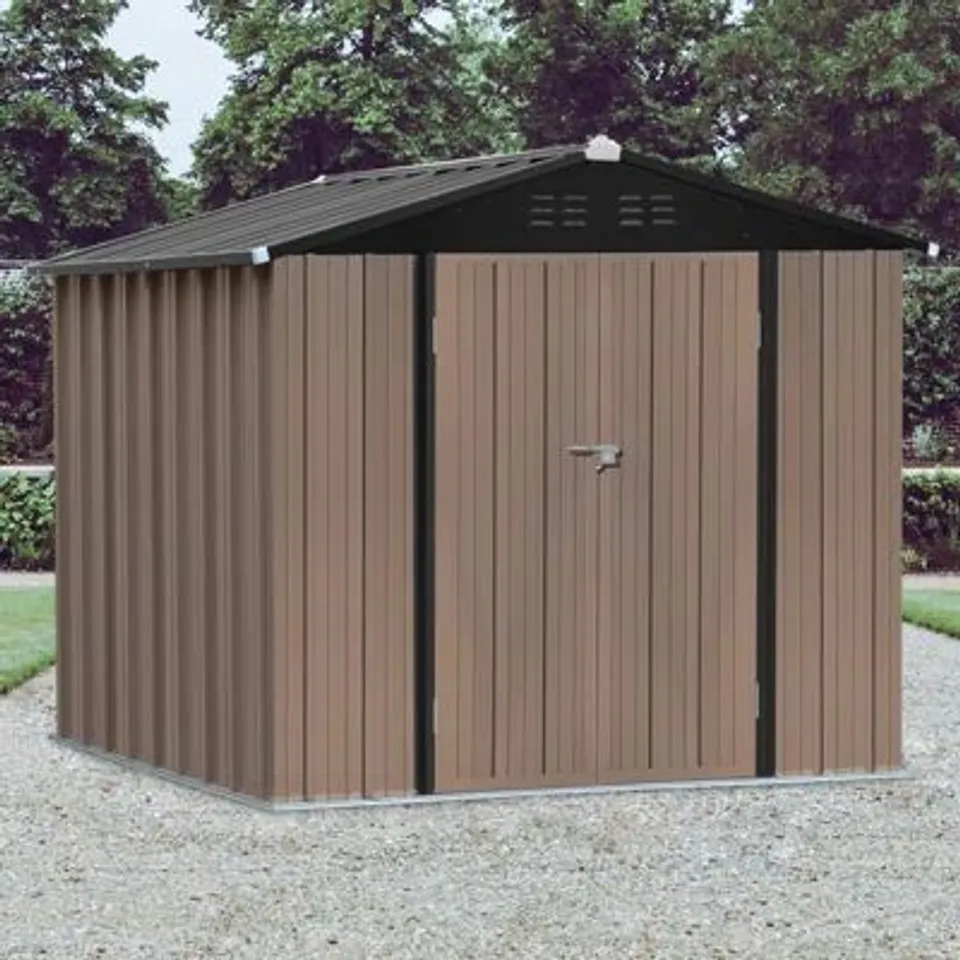 BOXED LARGE GALVANISED STELL LOCKABLE APEX METAL SHED