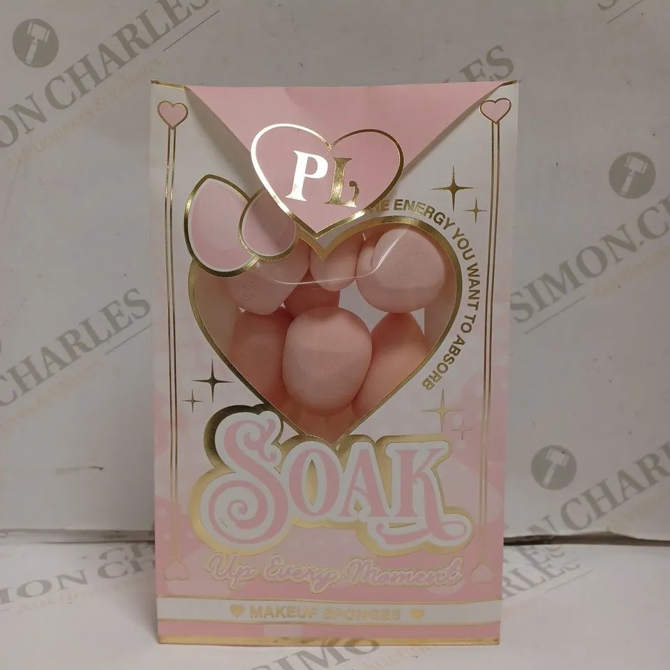 BOXED PLOUISE SOAK UP EVERY MOMENT MAKE UP SPONGES IN VARIOUS SIZES. 