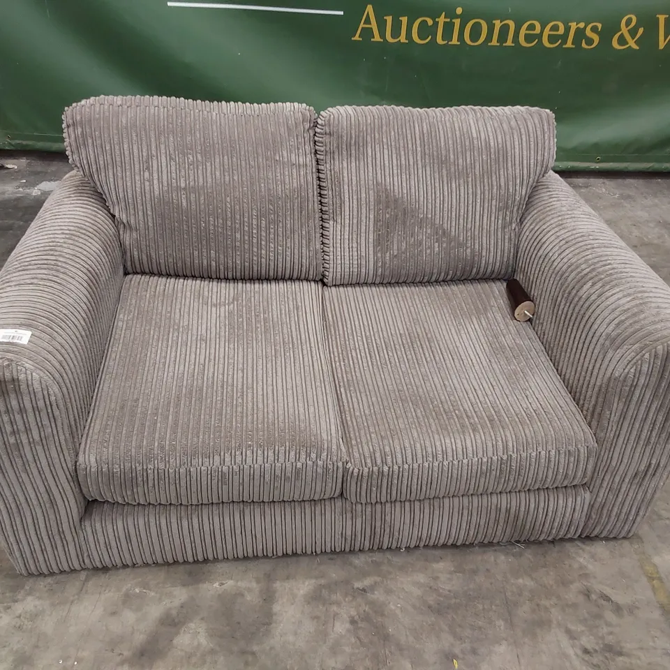 QUALITY DESIGNER 2 SEATER SOFA GREY JUMBO CORD 