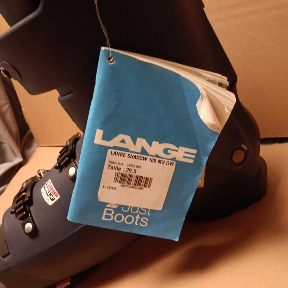 BOXED PAIR OF LANGE SKIBOOTS IN NAVY SIZE 29.5