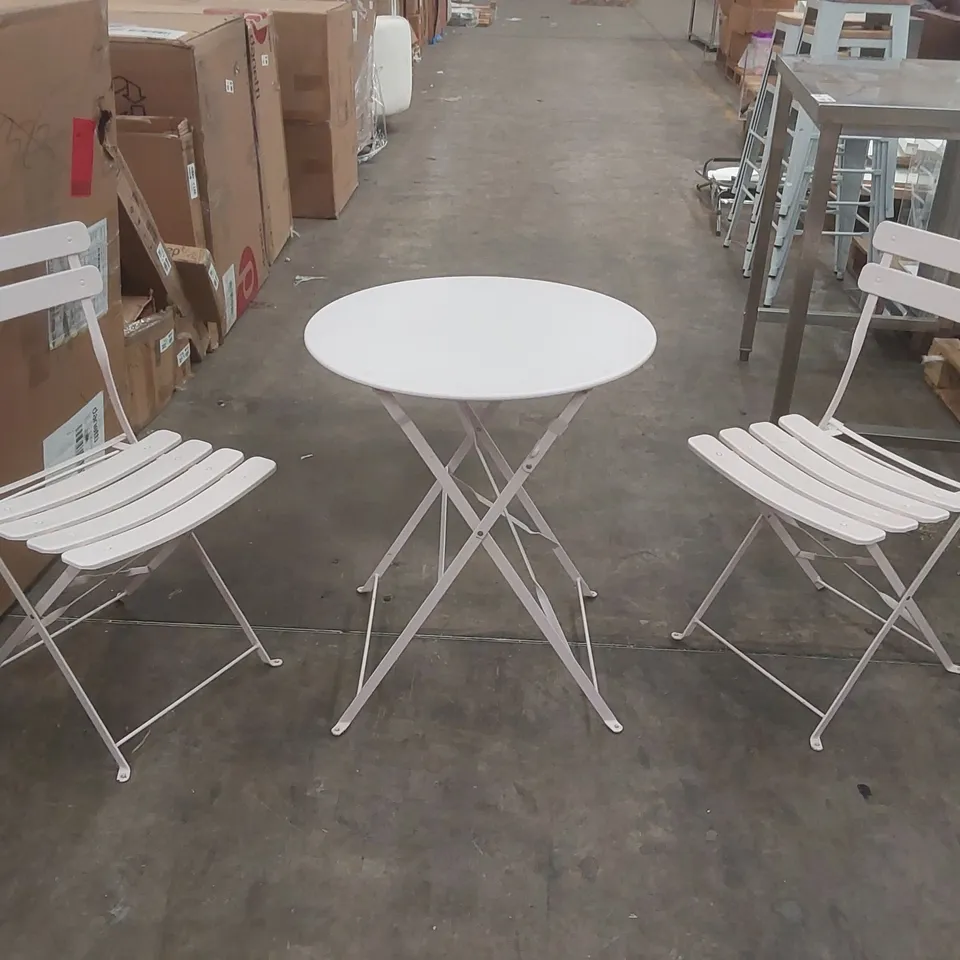DESIGNER PINK METAL BISTRO SET
