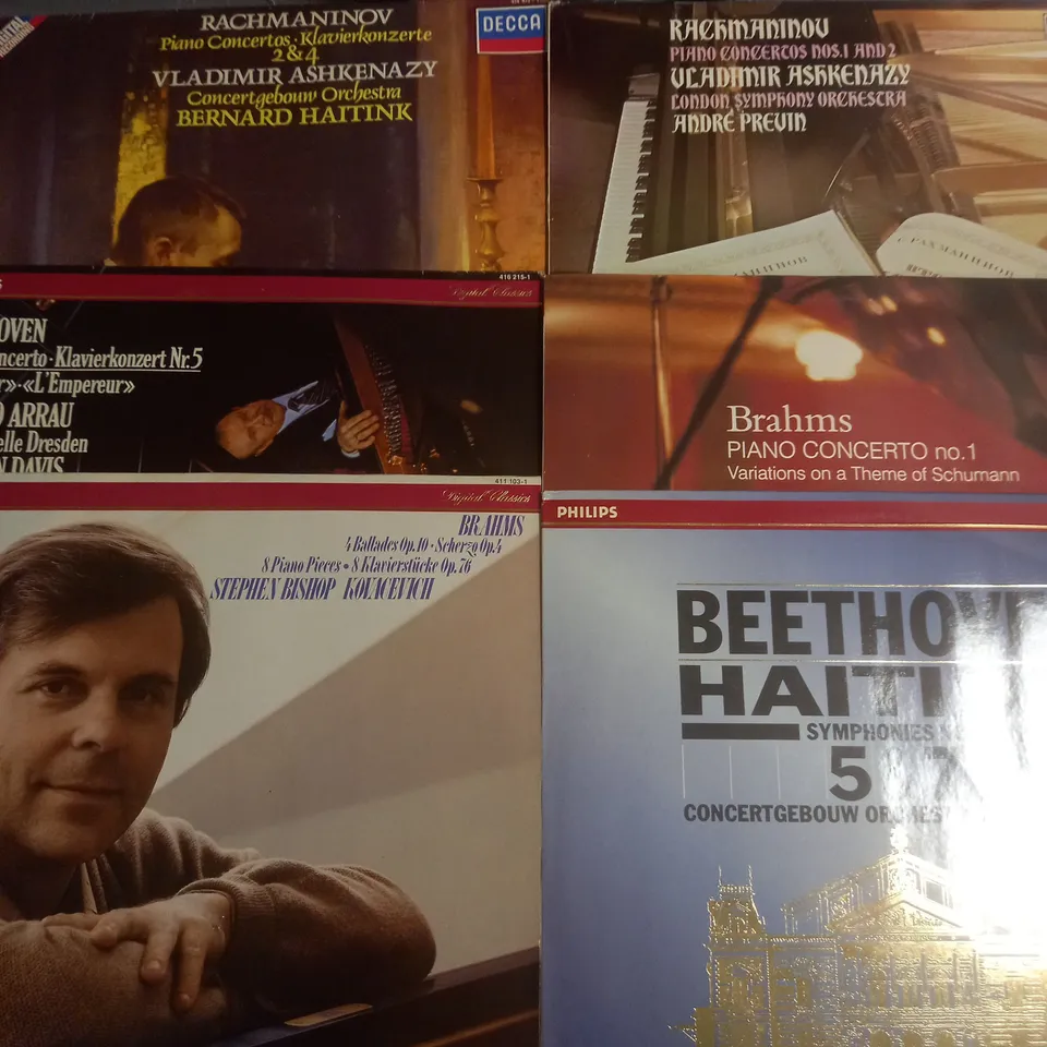 LOT OF 14 ASSORTED CLASSICAL VINYL RECORDS TO INCLUDE BEETHOVEN PIANO CONCERTO, RACHMANINOV, AND PROKOFIEV CLASSICAL SYMPHONY