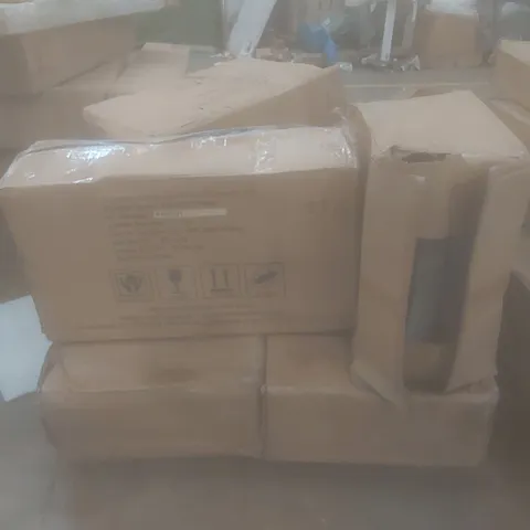 PALLET OF ASSORTED INCOMPLETE OUTDOOR RATTAN FURNITURE SET PARTS AND PIECES 