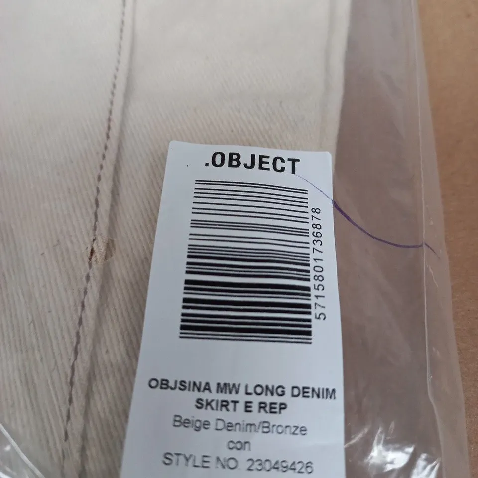 OBJECT SINA MW LONG DENIM SKIRT – BEIGE DENIM/BRONZE, UK 8 (EU 36), STYLE NO. 23049426