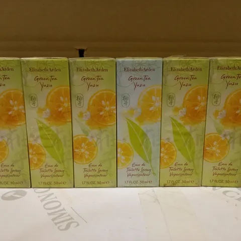 LOT OF 6 ELIZABETH ARDEN GREEN TEA YUZU EAU DE TOILETTE SPRAY - 50ML