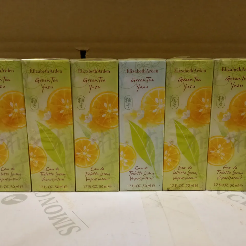 LOT OF 6 ELIZABETH ARDEN GREEN TEA YUZU EAU DE TOILETTE SPRAY - 50ML	