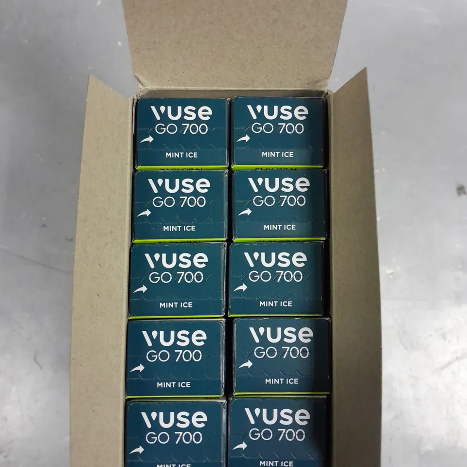 10 X BOXED VUSE GO 700 DISPOSABLE VAPES - MINT ICE 