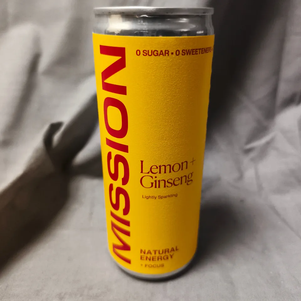 MISSION LEMON + GINSENG ENERGY DRINK – 12 X 330ML CANS, BOXED