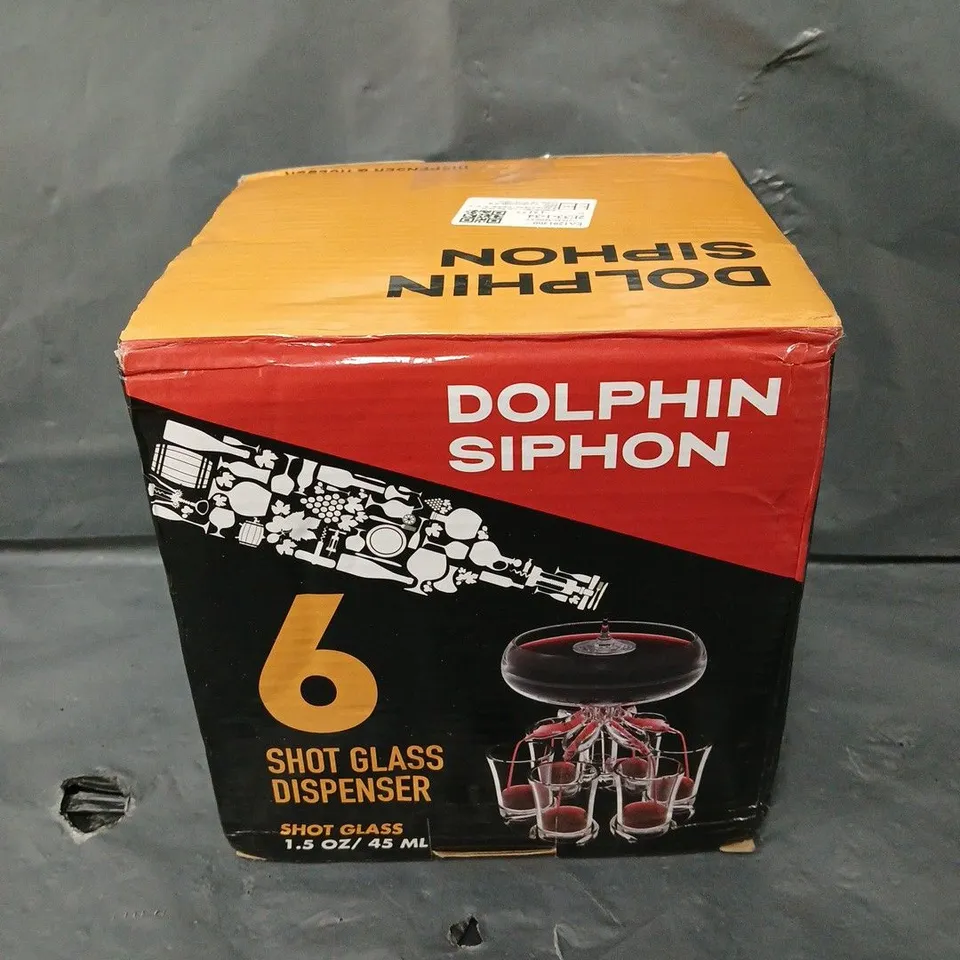 BOXED DOLPHIN SIPHON DISPENSER & HOLDER 