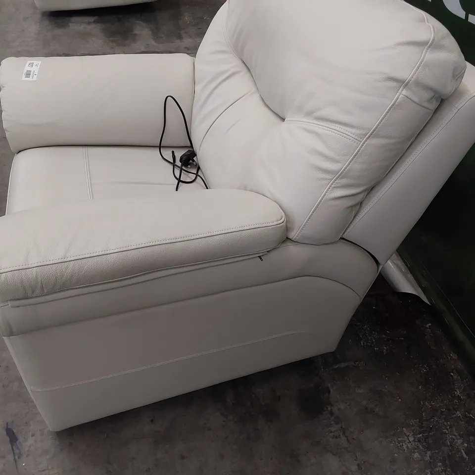 QUALITY BRITISH DESIGNER G PLAN WASHINGTON POWER RECLINING EASY CHAIR KENSINGTON CHALK LEATHER 