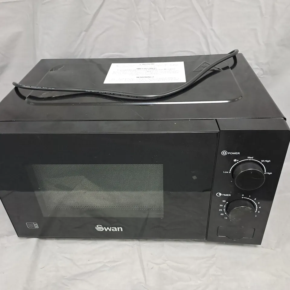 SWAN 20L 700W MANUAL MICROWAVE - BLACK