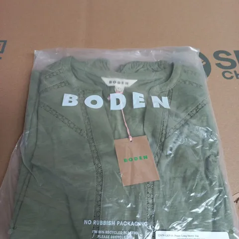 BODEN POPPY LONG SLEEVE TOP – WOMEN'S, UK 14, GREEN