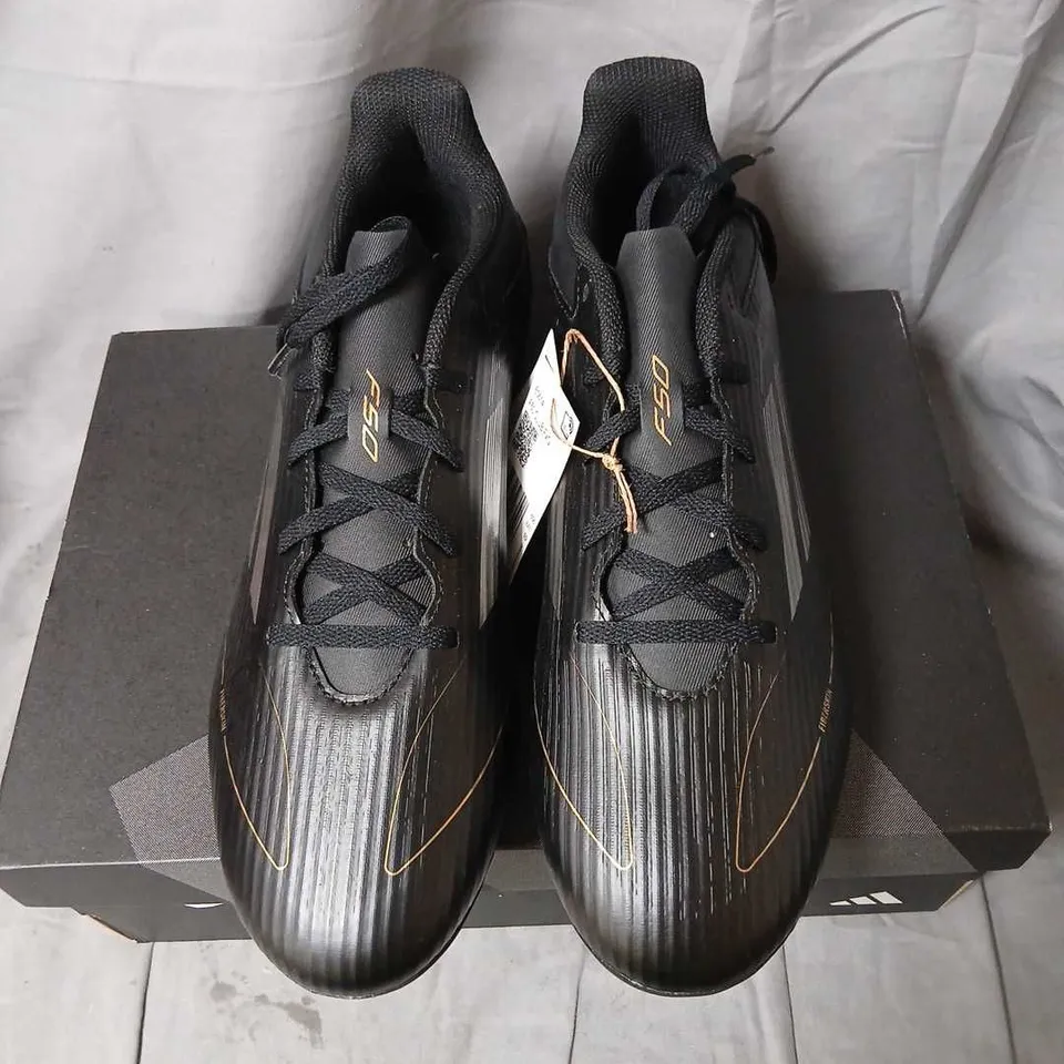 ADIDAS F50 CLUB FXG FOOTBALL BOOTS – BLACK/GOLD, UK 10