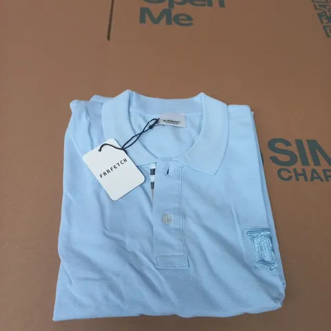 BURBERRY POLO SHIRT – LIGHT BLUE, MEN’S - SIZE UNSPECIFIED
