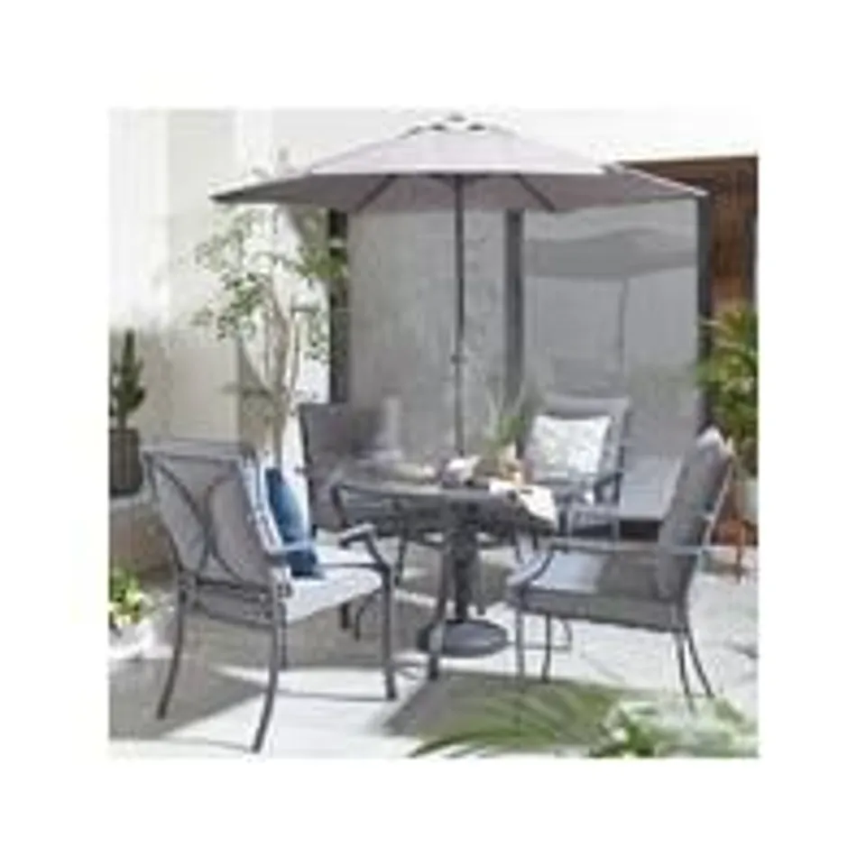 BOXED NICE GREY 6 PIECE CUSHIONED DINING SET (3 BOXES) RRP £399.99