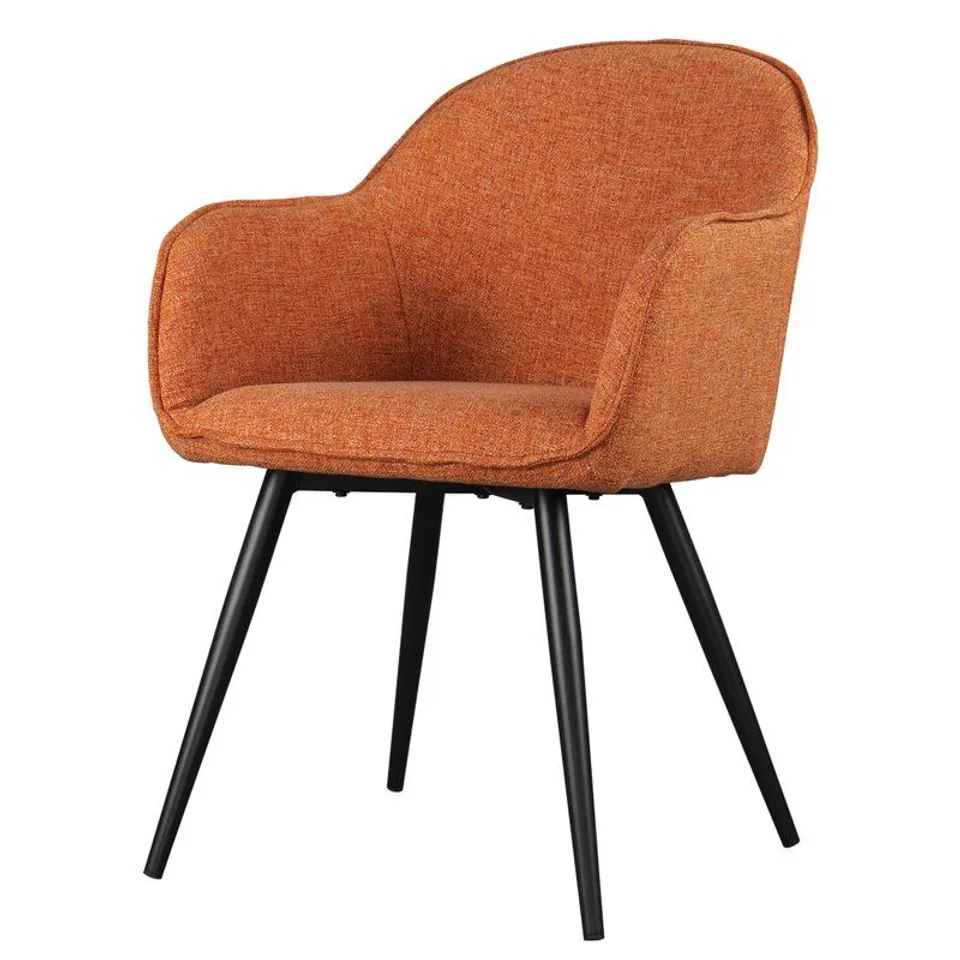 BOXED BILL ORANGE UPHOLSTERED DINING CHAIR