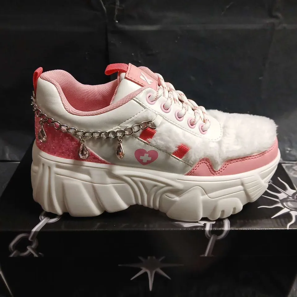 BOXED PAIR OF KOI KAWAII CRYPTID CHAIN TRAINERS – UK SIZE 3